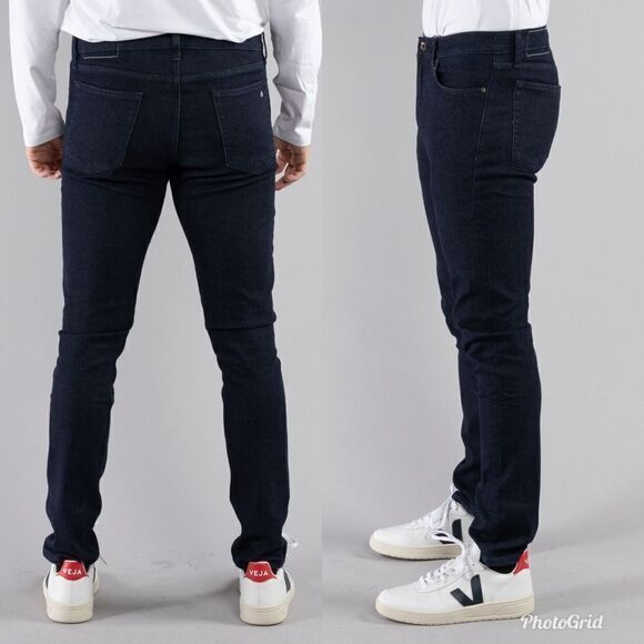 Revolve Rag & Bone Skinny Fit Dark Indigo Aero Stretch Jeans in Color Rinse - Picture 3 of 12